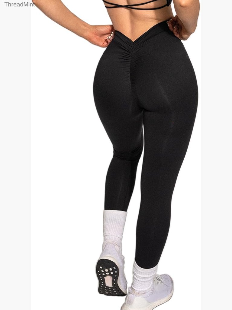 High Waisted Scrunch Butt Leggings Nylon Spandex Workout Yoga Pants